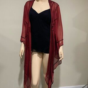 Sheer Red Cardigan